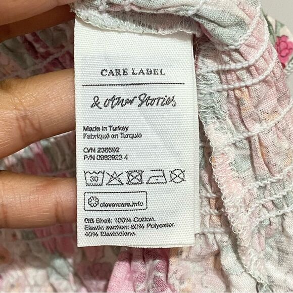 NWOT & OTHER STORIES Floral Square Neck Smock Top - Picture 4 of 5